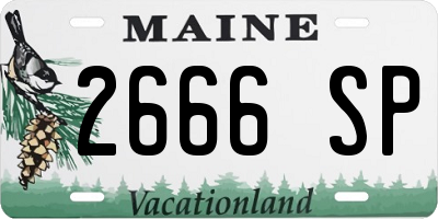 ME license plate 2666SP