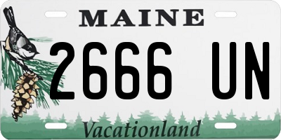 ME license plate 2666UN