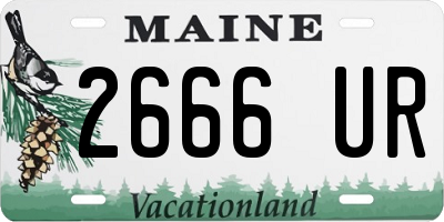 ME license plate 2666UR