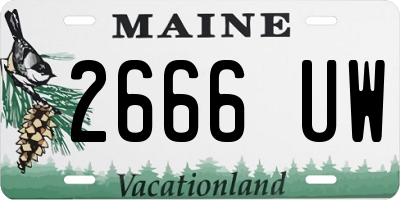 ME license plate 2666UW