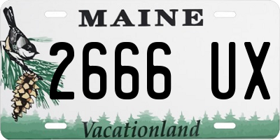 ME license plate 2666UX