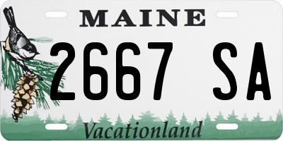 ME license plate 2667SA