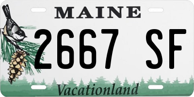 ME license plate 2667SF