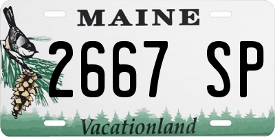 ME license plate 2667SP