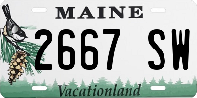 ME license plate 2667SW