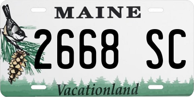 ME license plate 2668SC