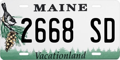 ME license plate 2668SD