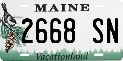 ME license plate 2668SN