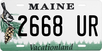 ME license plate 2668UR