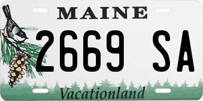 ME license plate 2669SA