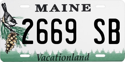 ME license plate 2669SB