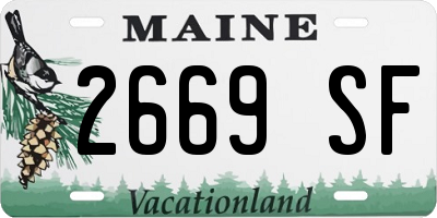 ME license plate 2669SF