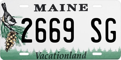ME license plate 2669SG