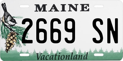 ME license plate 2669SN