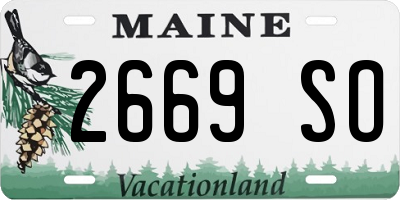 ME license plate 2669SO
