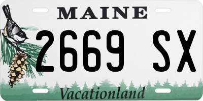 ME license plate 2669SX