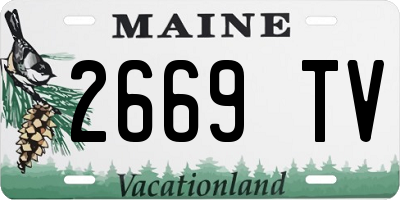 ME license plate 2669TV