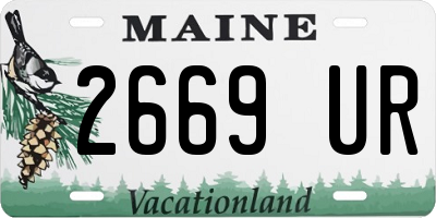 ME license plate 2669UR