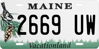 ME license plate 2669UW