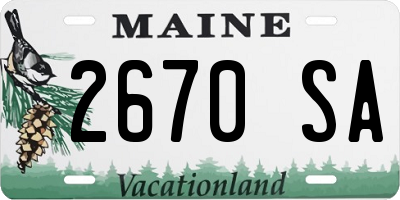 ME license plate 2670SA