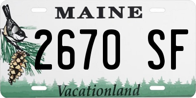 ME license plate 2670SF