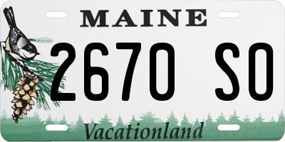 ME license plate 2670SO