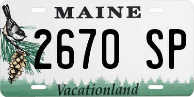 ME license plate 2670SP