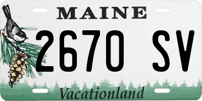 ME license plate 2670SV