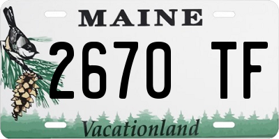 ME license plate 2670TF