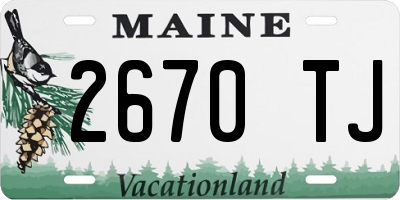 ME license plate 2670TJ