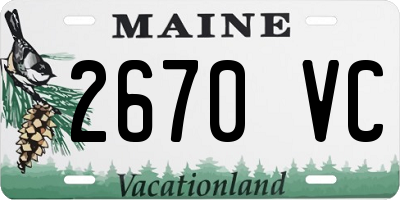 ME license plate 2670VC