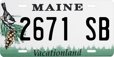 ME license plate 2671SB