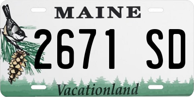 ME license plate 2671SD
