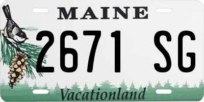 ME license plate 2671SG