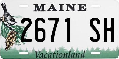 ME license plate 2671SH