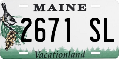 ME license plate 2671SL