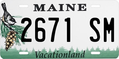 ME license plate 2671SM