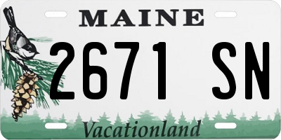 ME license plate 2671SN