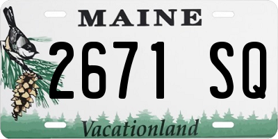 ME license plate 2671SQ