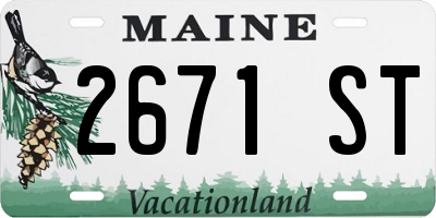 ME license plate 2671ST