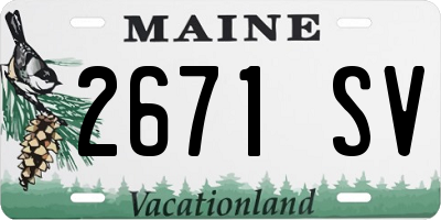 ME license plate 2671SV