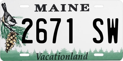 ME license plate 2671SW