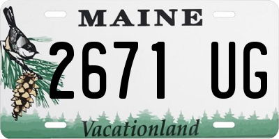 ME license plate 2671UG