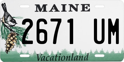 ME license plate 2671UM
