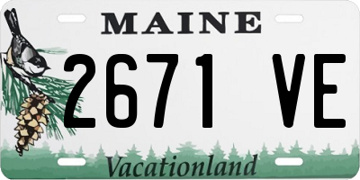 ME license plate 2671VE