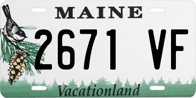 ME license plate 2671VF