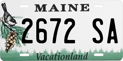 ME license plate 2672SA