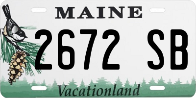 ME license plate 2672SB