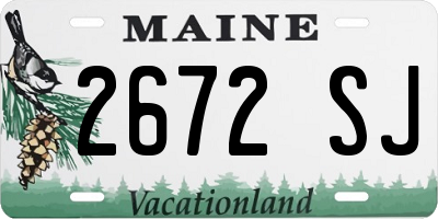 ME license plate 2672SJ