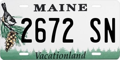 ME license plate 2672SN
